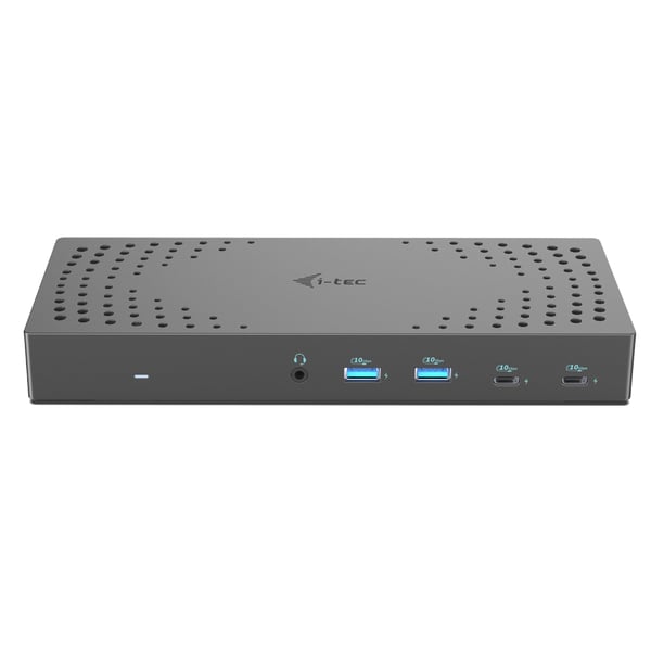 i-tec CATRIPLE4KDOCKPD2 kannettavien tietokoneiden telakka ja porttitoistin Langallinen USB 3.2 Gen 2 (3.1 Gen 2) Type-C Harmaa