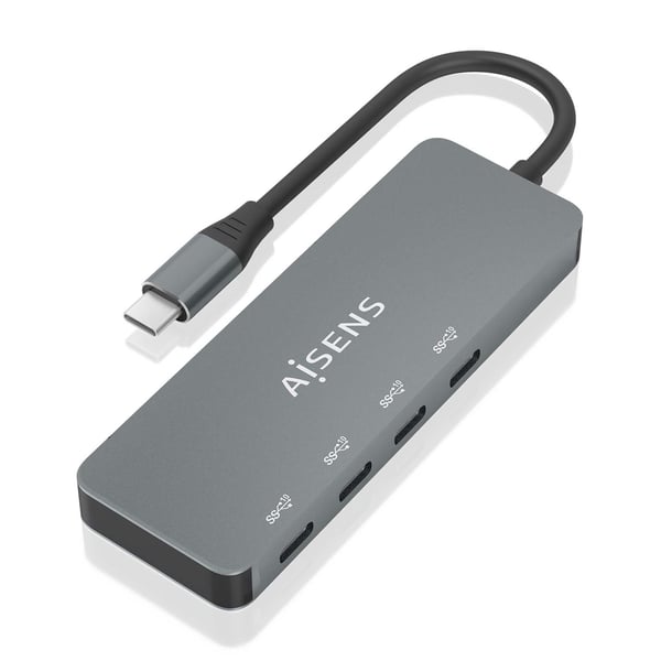 AISENS A109-0695 gränssnittshubbar USB 3.2 Gen 2 (3.1 Gen 2) Type-C 10000 Mbit/s Grå