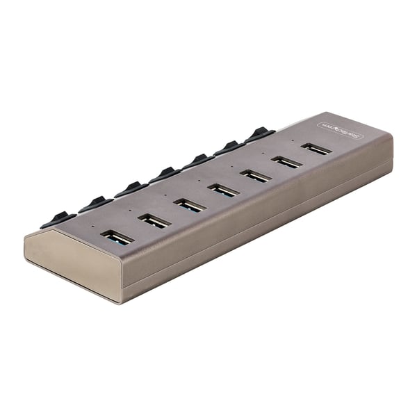 StarTech.com 7-Port Självförsörjande USB-C-hubb med individuella på/av-knappar, USB 3.0 5 Gbps Expansion