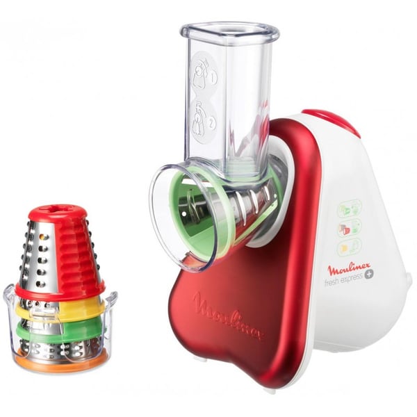 Moulinex DJ755G Elektriske rivejern og spiralizer Elektrisk rivejern Rød, Hvid
