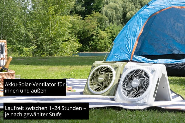 Unold Solarventilator Camping 86517 Harmaa 20 cm Käsituuletin