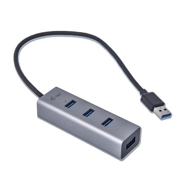 i-tec Metal U3HUBMETAL403 gränssnittshubbar USB 3.2 Gen 1 (3.1 Gen 1) Type-A 5000 Mbit/s Grå