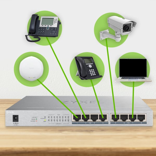 Zyxel GS1008HP Ikke administreret Gigabit Ethernet (10/100/1000) Strøm over Ethernet (PoE) Grå