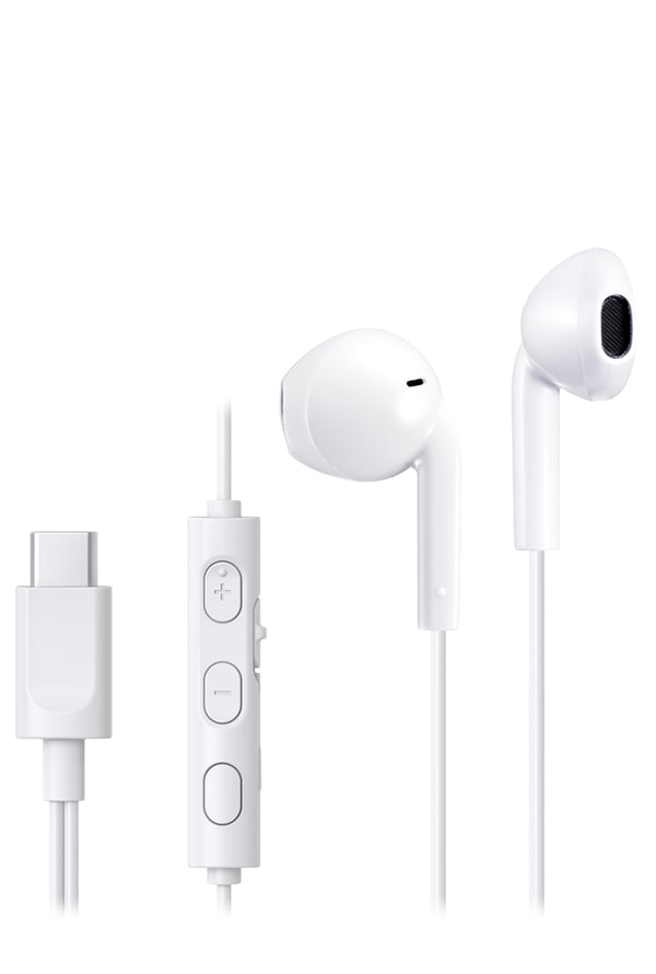 JVC HA-FR17UC Headset Kabel I öra Samtal/musik USB Type-C Vit
