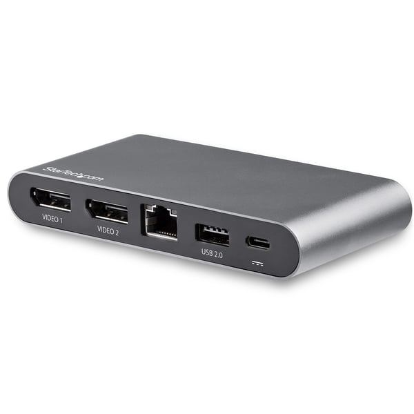StarTech.com USB C Dock, 4K Dual Monitor DisplayPort, Mini Dockingstation för bärbar dator, 100 W Power Delivery