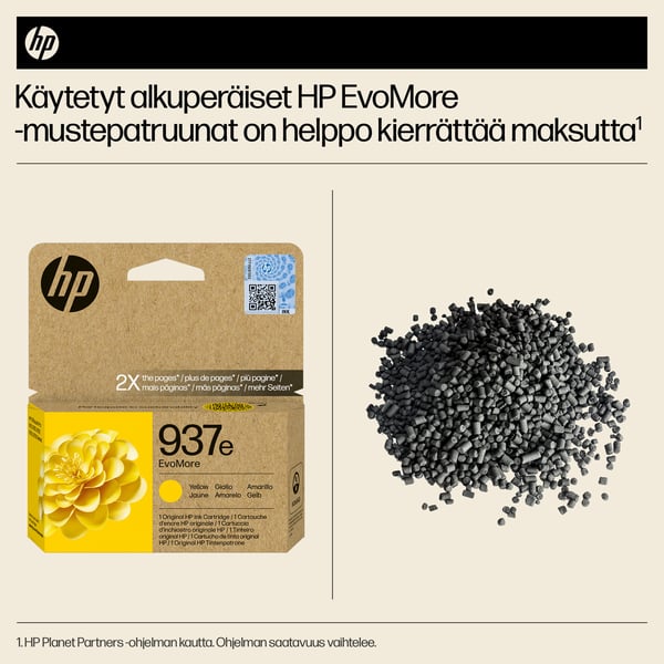 HP 937e alkuperäinen keltainen EvoMore -mustepatruuna