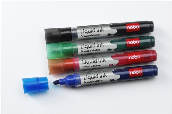 Nobo whiteboard marker rund spids 3 mm hurtigtørrende blæk, pakke/6 stk.