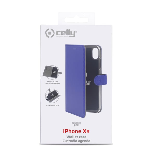 Celly Wally mobiltelefon etui 15,5 cm (6.1") Tegnebogsetui Blå