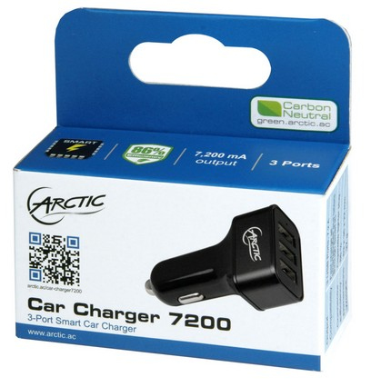 ARCTIC Car Charger 7200 Universel Sort Cigartænder Automatisk