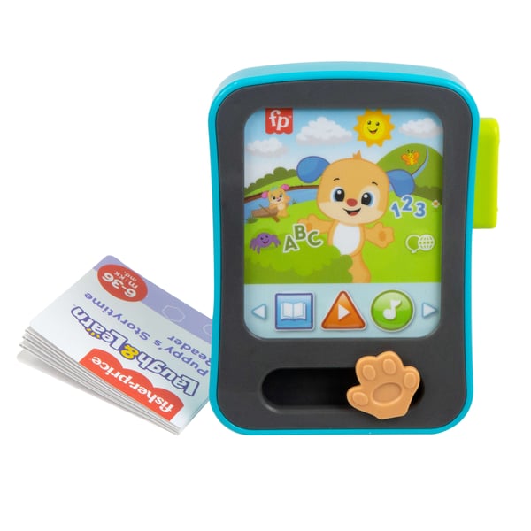 Fisher-Price Laugh & Learn Valpens sagostund, elektronisk, pedagogisk leksak för baby med musik och ljus, flerspråkig version