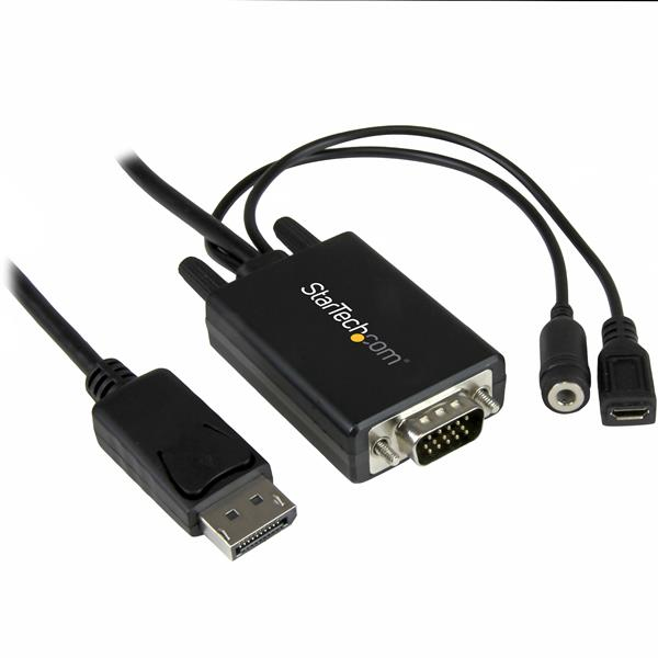 StarTech.com DP2VGAAMM3M videokabel adapter 3 m DisplayPort VGA (D-Sub) Sort