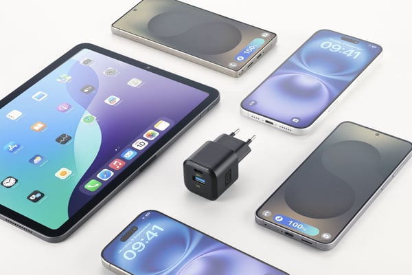 Cellularline ACHGANENTRY2PD30WK mobiililaitteen laturi Kuulokkeet, Universaali Musta AC Pikalataus Sisätila