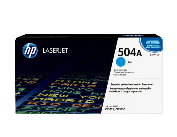 HP Original 504A LaserJet-tonerpatron, cyan