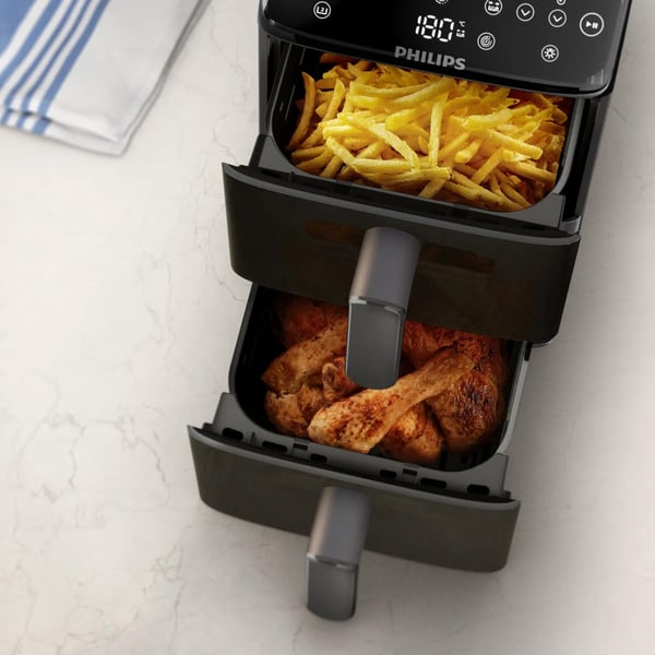 Philips 4000 series NA460/00 fritös Dubbel 10 l Fristående 2750 W Varmluftsfritös Svart, Grå
