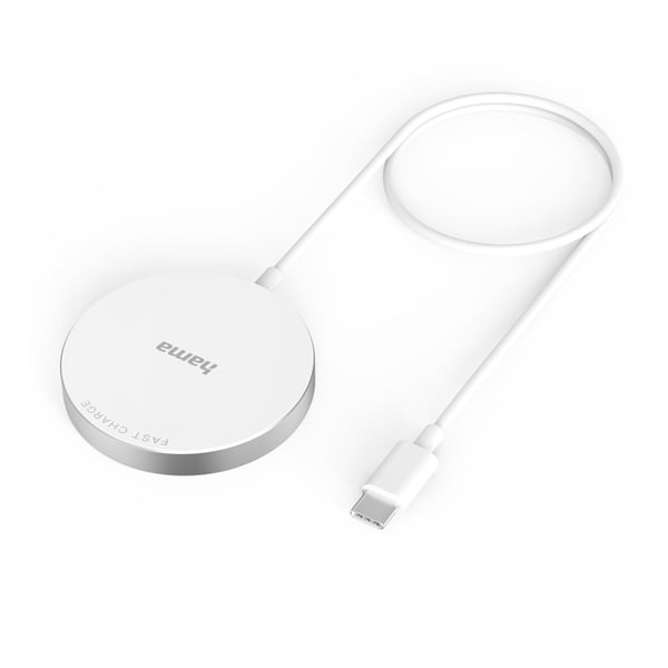 Hama MagCharge FC15 Matkapuhelin, Älypuhelin Valkoinen USB Langaton lataaminen Pikalataus Sisätila
