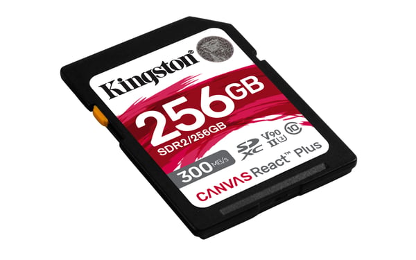 Kingston Technology 256 Gt Canvas React Plus SDXC UHS-II 300R/260W U3 V90, täysteräväpiirto/4K/8K