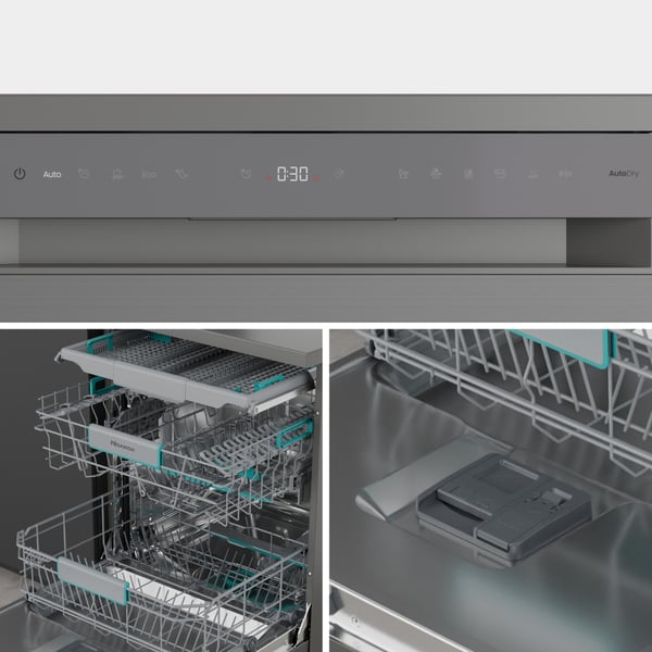 Hisense HS663A90XUK opvaskemaskine Fritstående 16 kuverter