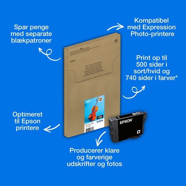 Epson Multipakke, 6 farver 250 Violin Claria Photo HD EasyMail-blæk