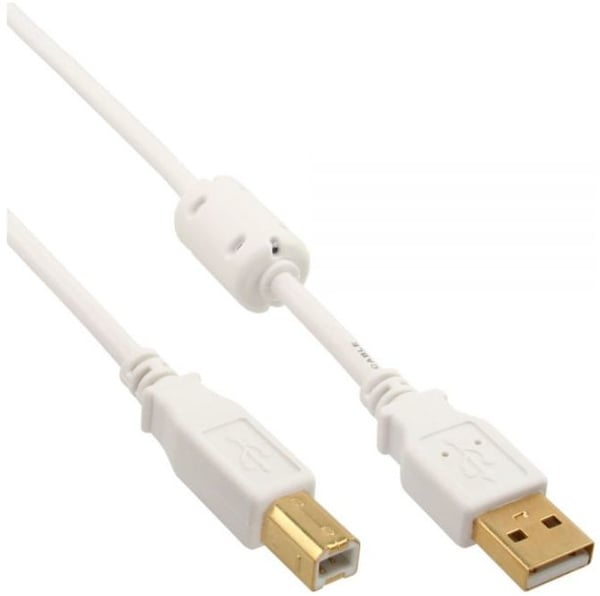 Microconnect USBAB2WF USB-kabel USB 2.0 2 m USB A USB B Hvid