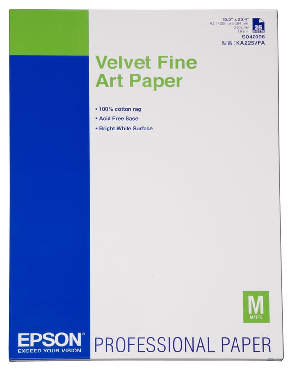 Epson Velvet Fine Art Paper, DIN A2, 260 g/m², 25 ark