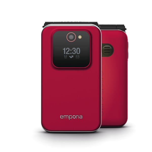 Emporia JOY 7,11 cm (2.8") 113 g Musta, Punainen Yksinkertainen puhelin