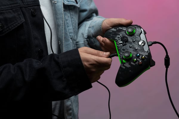 PDP 049-012-CMGG spil-controller Kulfiber, Grøn USB Gamepad Analog/digital PC, Xbox One, Xbox One X, Xbox Series S, Xbox Series X