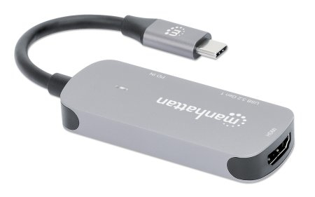 Manhattan 130707 kannettavien tietokoneiden telakka ja porttitoistin Langallinen USB 3.2 Gen 1 (3.1 Gen 1) Type-C Alumiini