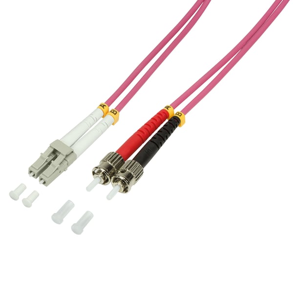 LogiLink LC/ST, 5 m InfiniBand og fiberoptisk kabel Lyserød