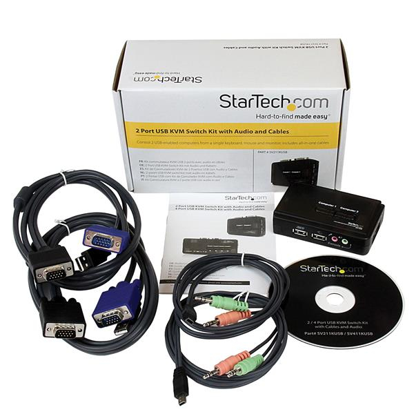 StarTech.com 2-portars USB KVM-switchkit med ljud och kablar