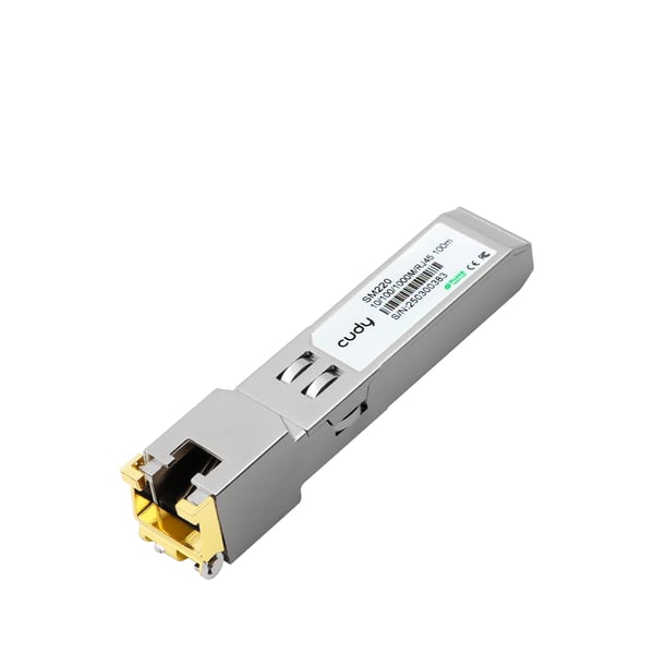 Cudy SFP to Gigabit RJ45 Transceiver, SM220 1.0 modul til netværksmodtager Kobber 1000 Mbit/s RJ-45 Cudy SFP to Gigabit RJ45 Transceiver, SM220 1.0 modul til netværksmodtager Kobber 1000 Mbit/s RJ-45