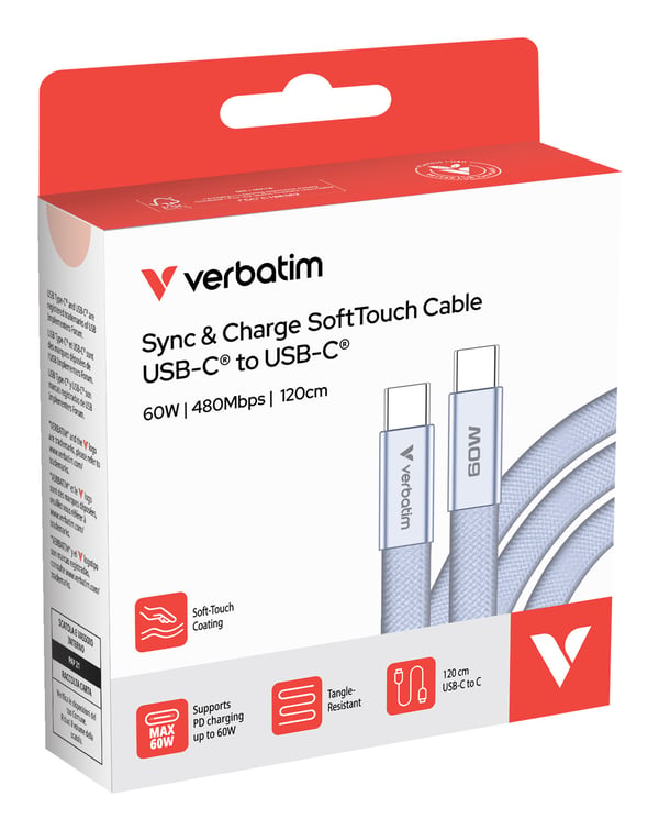 Verbatim 30275 USB-kabel USB 2.0 1,2 m USB C 0,48 Gbit/sek. 60 W Lilla