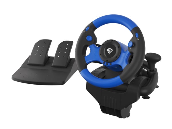 GENESIS Seaborg 350 Svart, Blå USB Ratt + Pedaler Nintendo Switch, PC, PlayStation 4, Playstation 3, Xbox 360, Xbox One, Xbox Series S, Xbox Series X