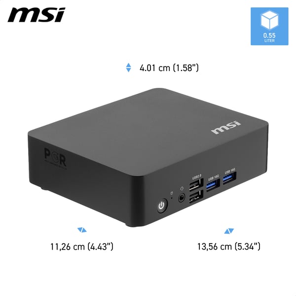 MSI Cubi NUC TWG S-006BEU USFF Sort N150 Intel® SoC BGA 1264 3,6 GHz