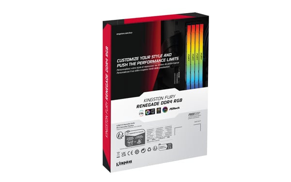Kingston Technology FURY 16 Gt 3200 MT/s DDR4 CL16 DIMM (2 kpl:n pakkaus) Renegade RGB