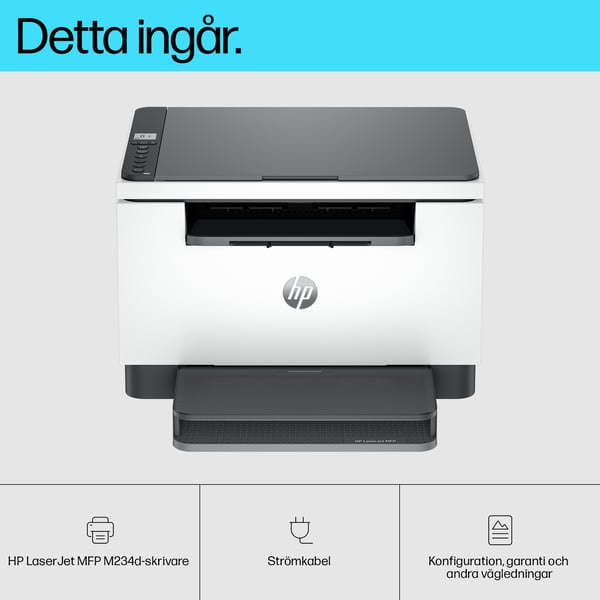 HP LaserJet M234d Multifunction Svartvit Skrivare, Kopiator och skanner; Dubbelsidigt