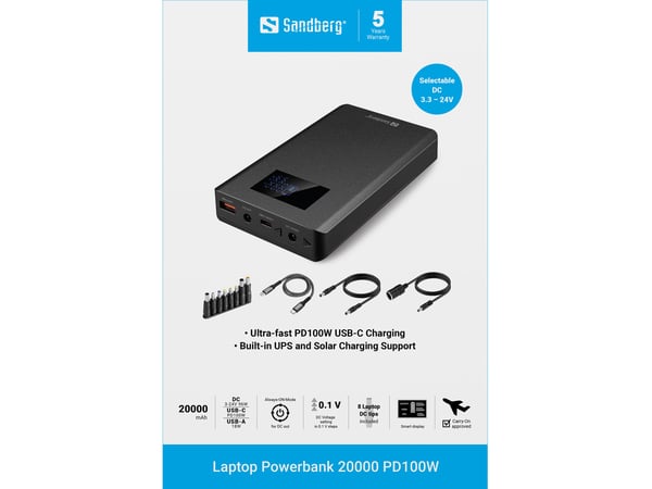 Sandberg 421-27 basstationer 20000 mAh Svart