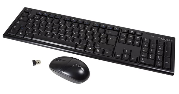 LogiLink ID0104 tastatur Mus inkluderet Kontor RF trådløst QWERTZ Sort
