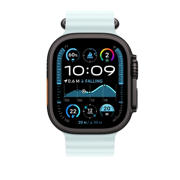 Apple MYP93ZM/A Smart bærbart (wearable) tilbehør Band Blå Fluoroelastomer, Titanium