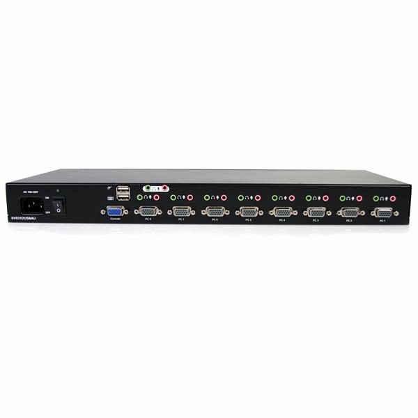 StarTech.com 8 Port Rackmonterad USB VGA KVM-switch - 8-portars VGA-omkopplare med ljud och OSD (On-Scree