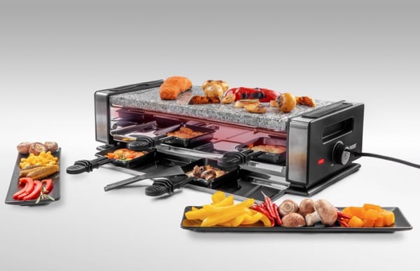 Unold 48760 raclettepannu 8 henkilö(t) 1200 W Musta, Ruostumaton teräs