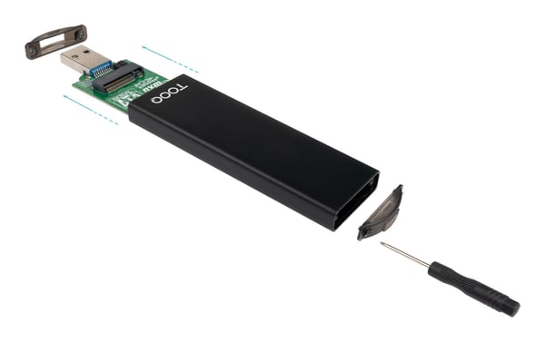 TooQ TQE-2240B drevkabinet SSD kabinet Sort M.2