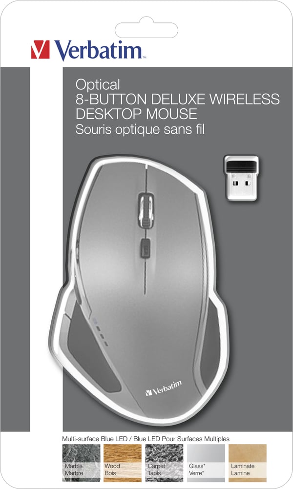 Verbatim 49041 datormöss Kontor Högerhand RF Trådlös Blue LED 1600 DPI