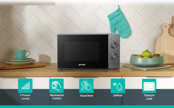 Gorenje MO20E1T4 Rustfrit stål Solo mikroovn Bordplade 20 L 700 W