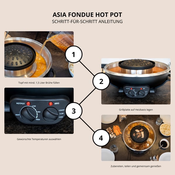 Unold 48745 Asia Fondue Hot Pot 5 L 4 person(er)