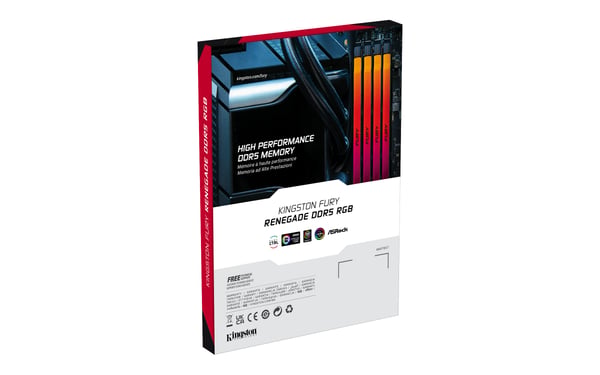 Kingston Technology FURY 96 Gt 6400 MT/s DDR5 CL32 DIMM (2 kpl:n pakkaus) Renegade RGB XMP