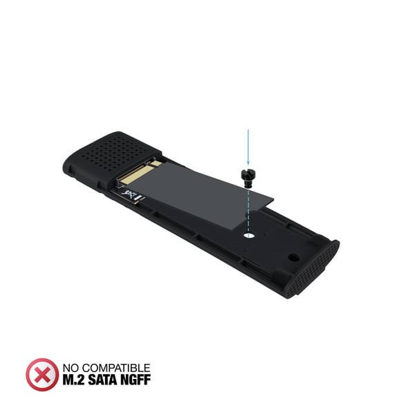 TooQ TQE-2231B tallennusaseman kotelo SSD-kotelo Musta M.2