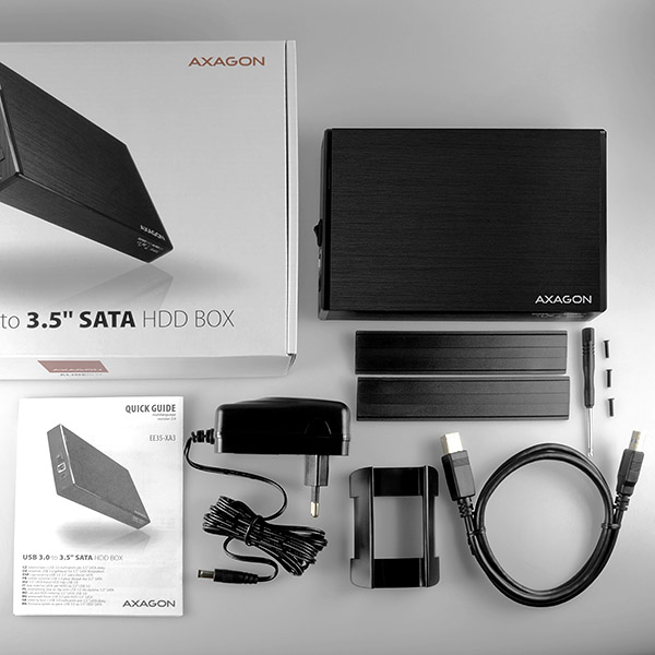 Axagon EE35-XA3 Hölje för lagringsenheter HDD-hölje Svart 3.5"