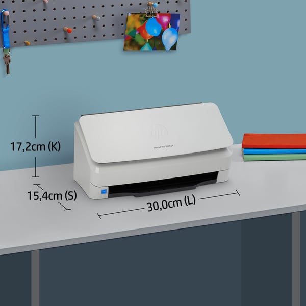 HP ScanJet Pro 3000 s4 Arkkisyöttöskanneri 600 x 600 DPI A4 Musta, Valkoinen