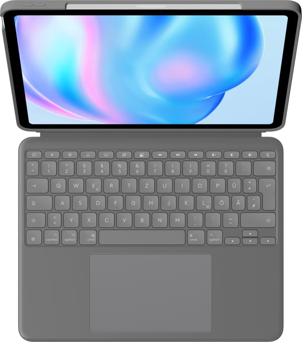 Logitech Combo Touch - Tastatur og folio-etui - med trackpad - baggrundsbelyst - Apple Smart