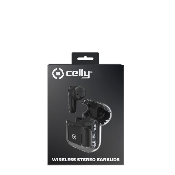 Celly SHEER Headset True Wireless Stereo (TWS) I öra Samtal/musik Svart, Transparent